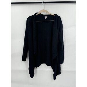 Gap Cardigan Women Small Black Cotton Alpaca Blend Open Front Minimalist Casual